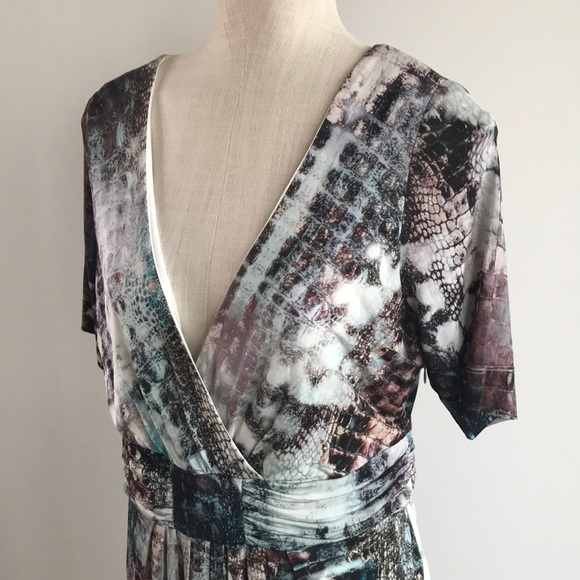 Lucian Matis XL reptile print pleated dress NWT - Picture 2 of 5